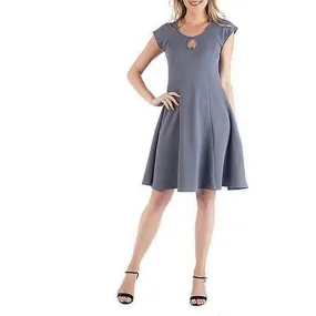 24seven Comfort Apparel Womens Plus Knee Length Fit & Flare Fit & Flare Dress