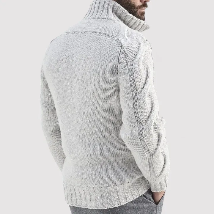 Ancien | Fashionable Knitted Turtleneck Cardigan for Men