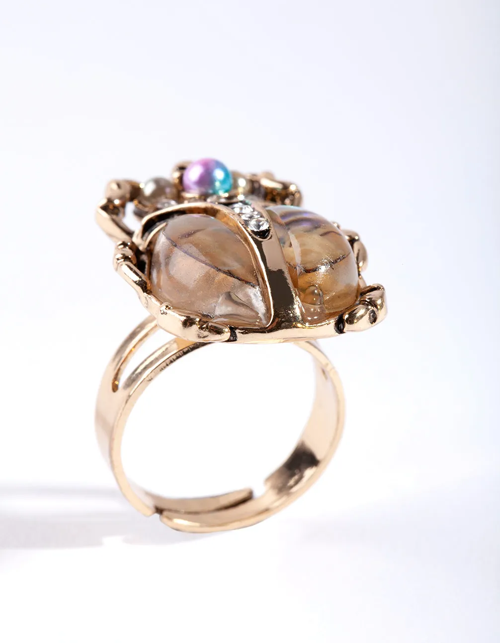 Antique Iridescent Bug Ring