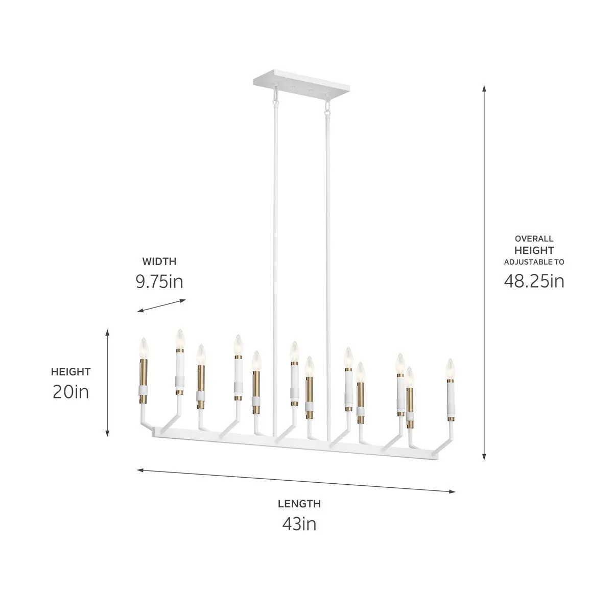 Armand 42.75" 12-Light Linear Suspension