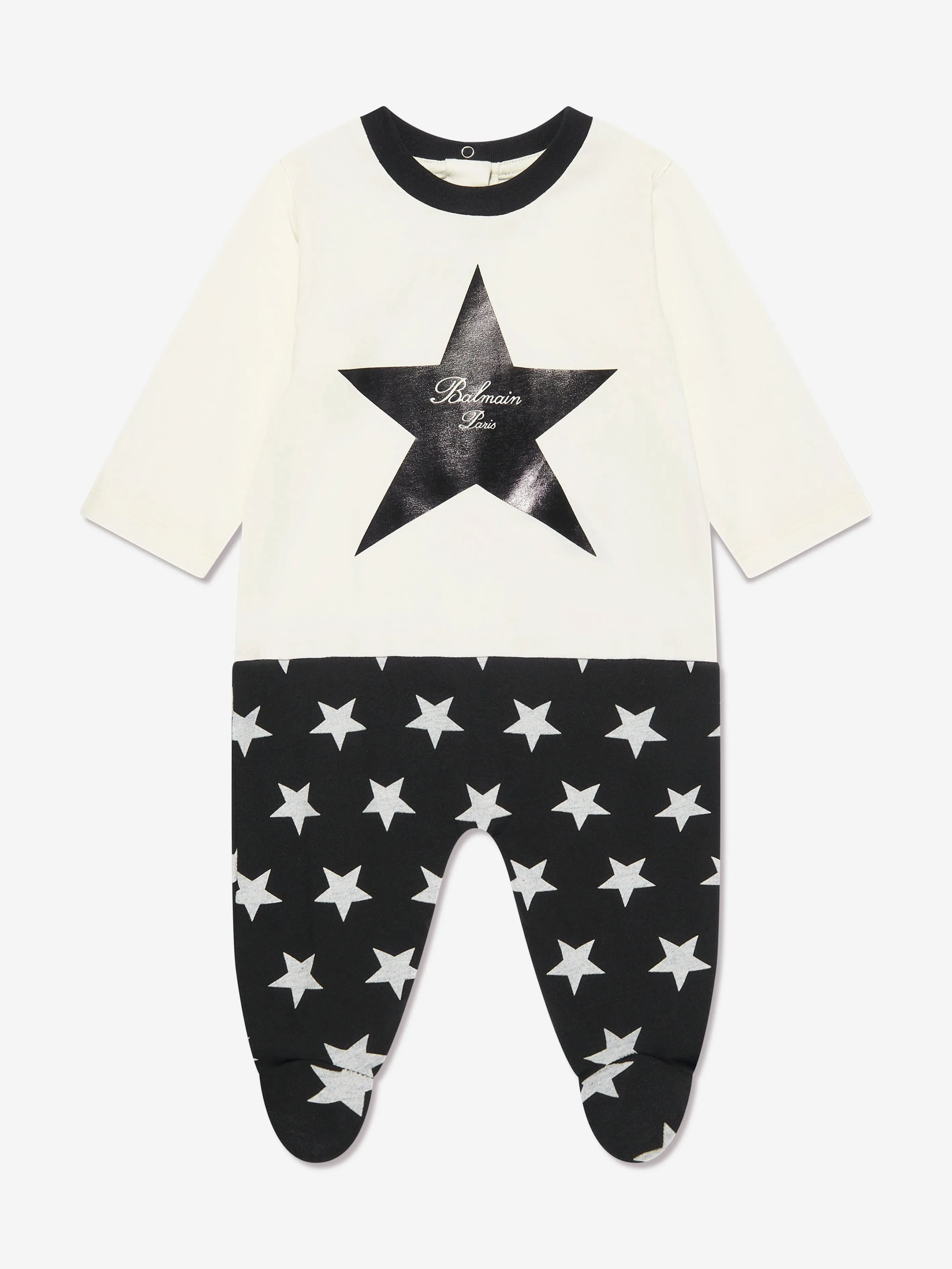 Balmain Baby Star Print Babygrow Gift Set in Ivory