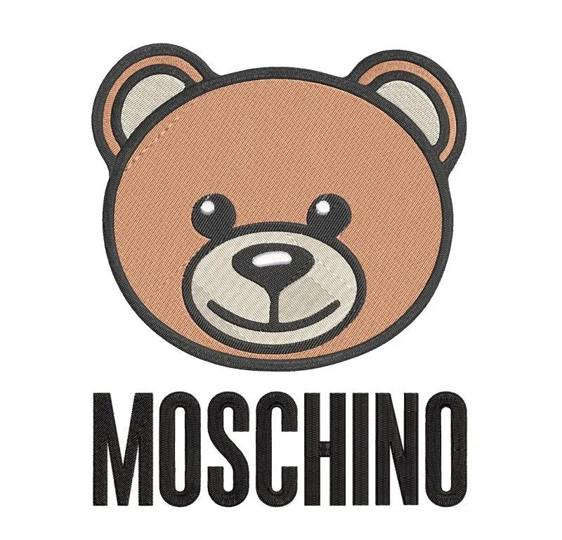 Bear Elegance: Moschino Iconic Brand Embroidery Motif- Embroidery Design