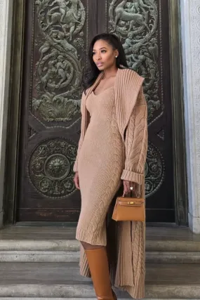 Beige Daria Sweater Knit Dress