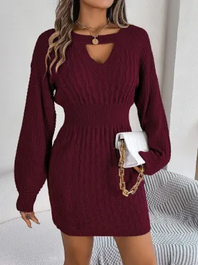 Belle Cable-Knit Cutout Sweater Dress