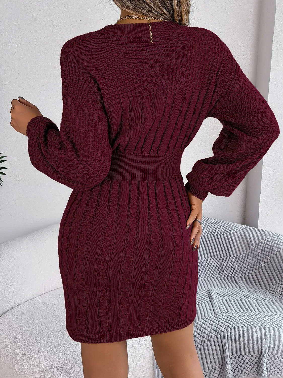 Belle Cable-Knit Cutout Sweater Dress