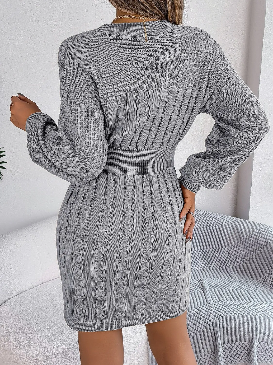 Belle Cable-Knit Cutout Sweater Dress