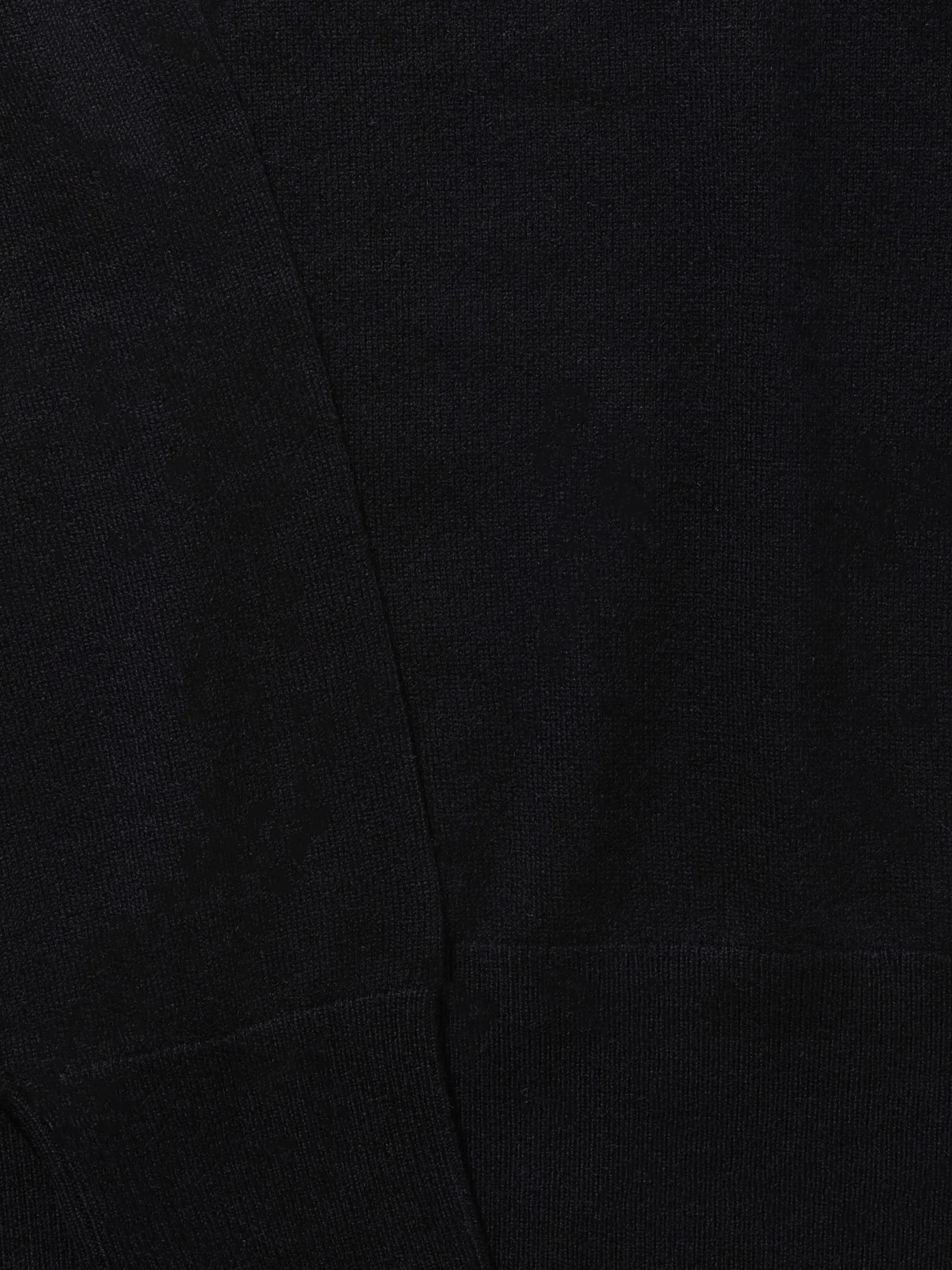 Black Merino Wool Cashmere Polo