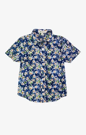 Boys Tops | Navy Daisy Day Party Shirt | Appaman