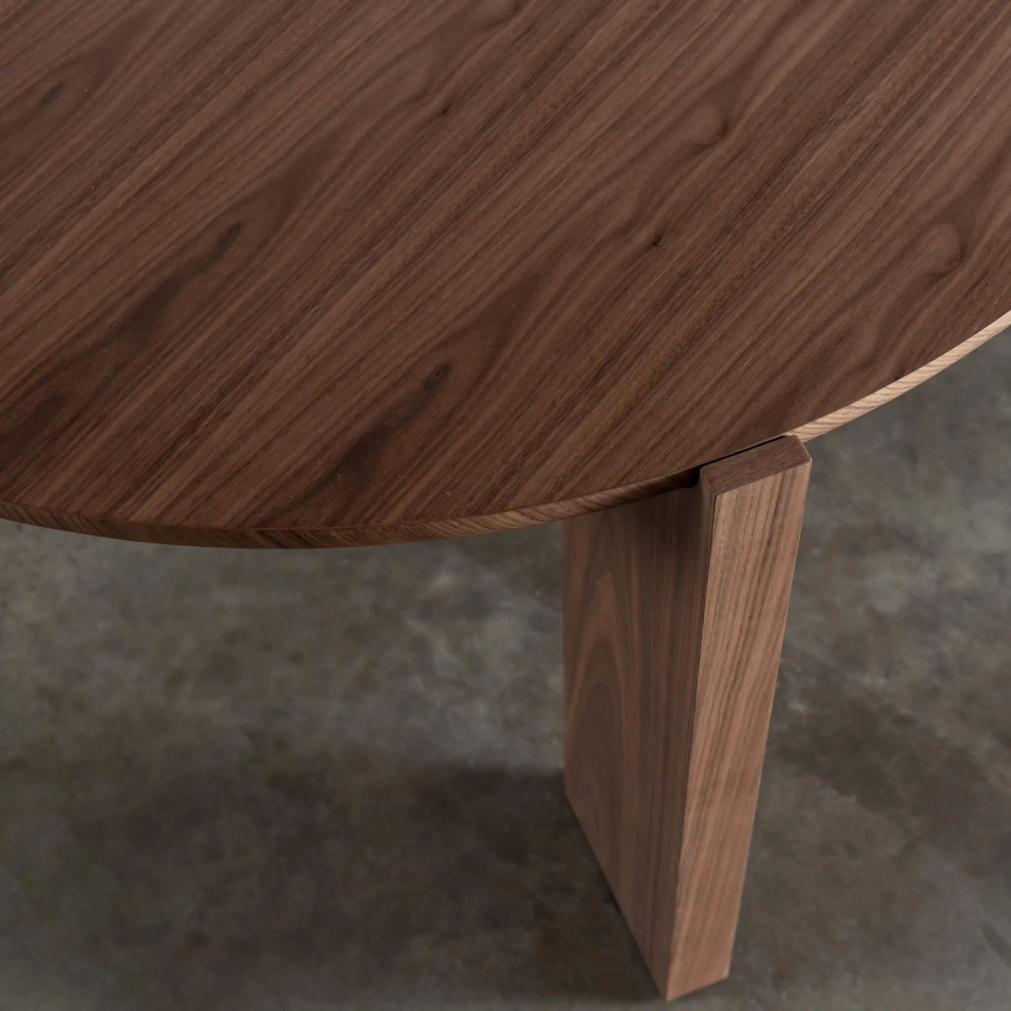 CASSAN ROUNDED DINING TABLE  |  DEEP WALNUT WOOD GRAIN  |  270CM