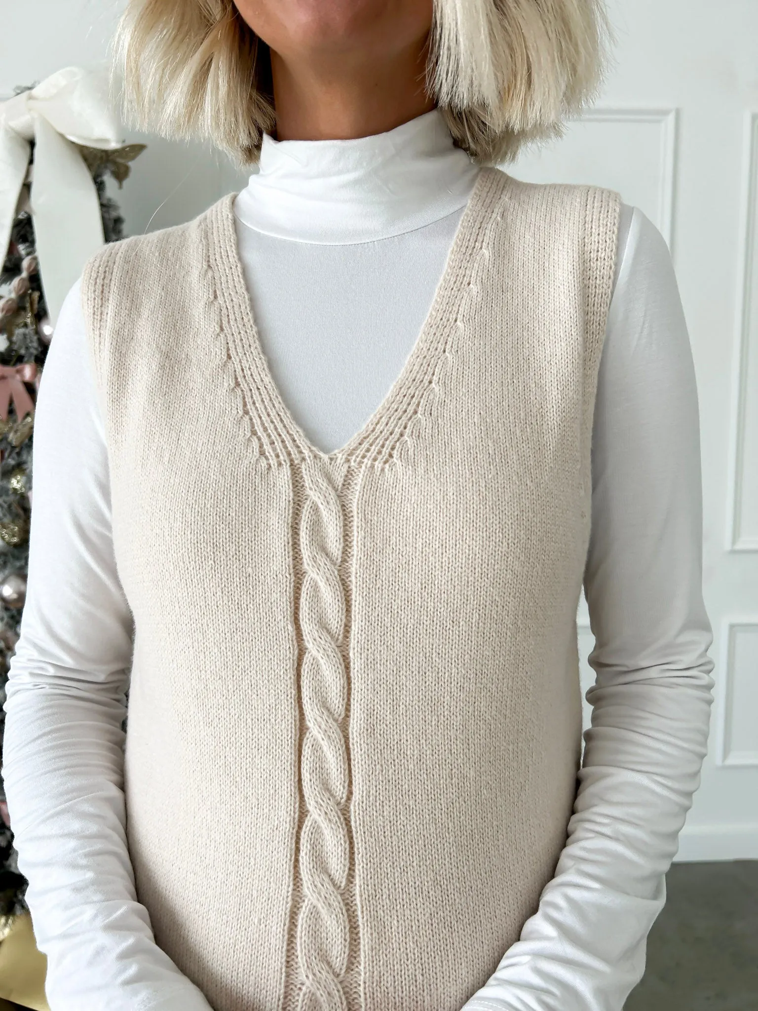 Charmed and Cozy Beige Knit Ruffle Sweater Dress FINAL SALE