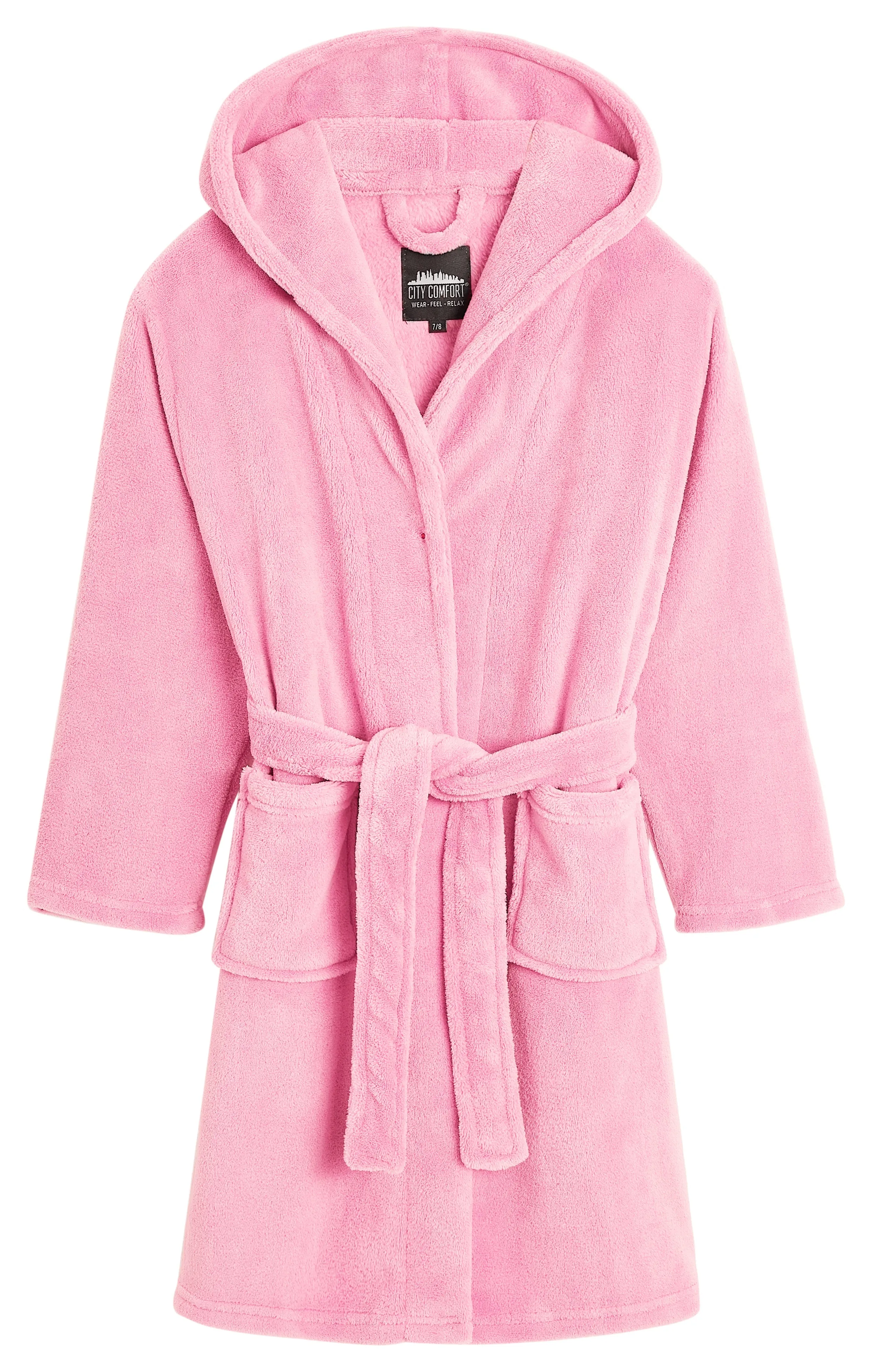 CityComfort Dressing Gown, Hooded Super Soft Dressing Gown with Belt for Girls&Boys Teenagers