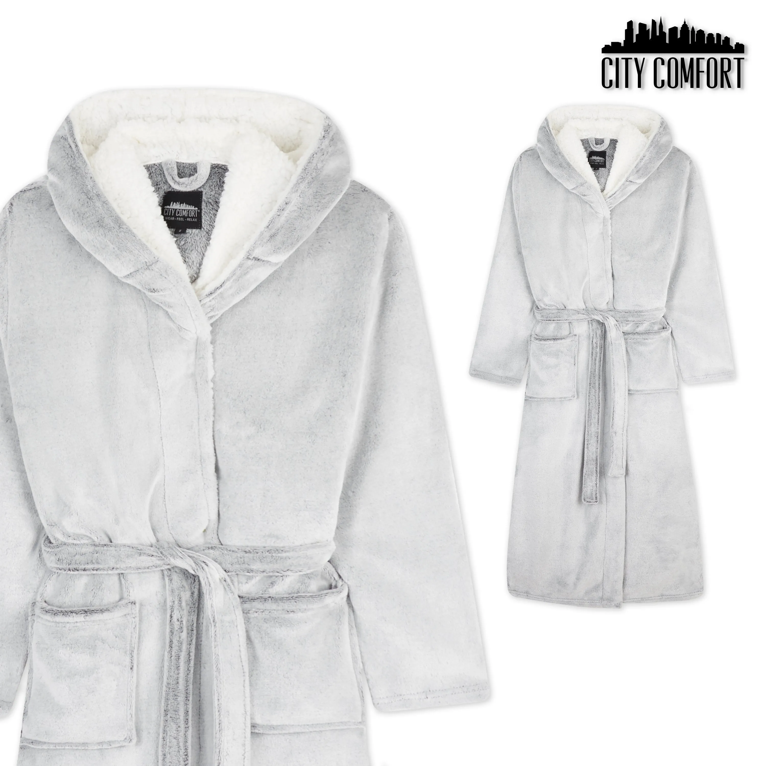 CityComfort Ladies Dressing Gown Soft Plush Bath Robe for Women