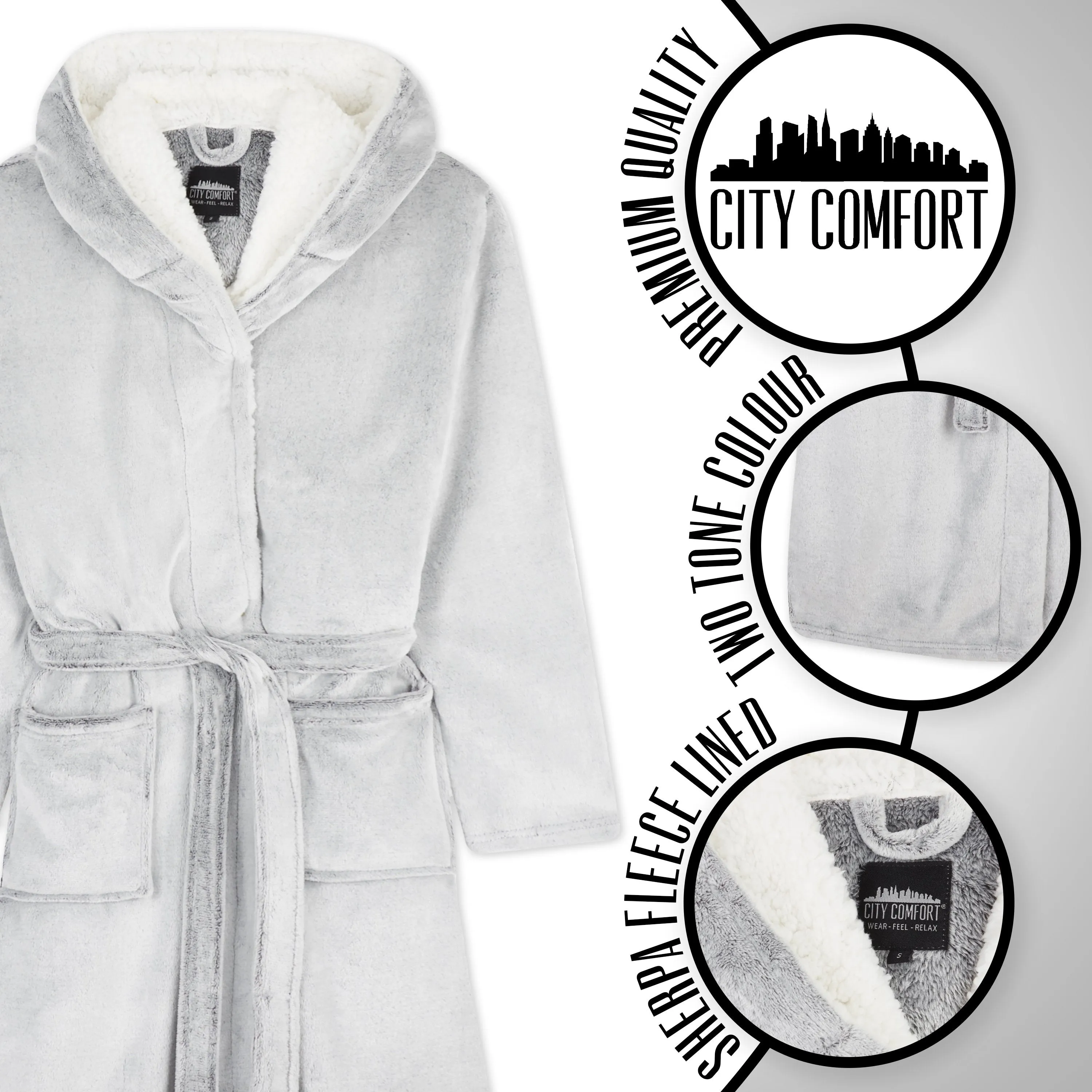 CityComfort Ladies Dressing Gown Soft Plush Bath Robe for Women