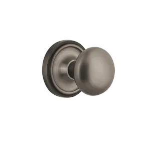 Classic Rosette New York Knob in Antique Pewter