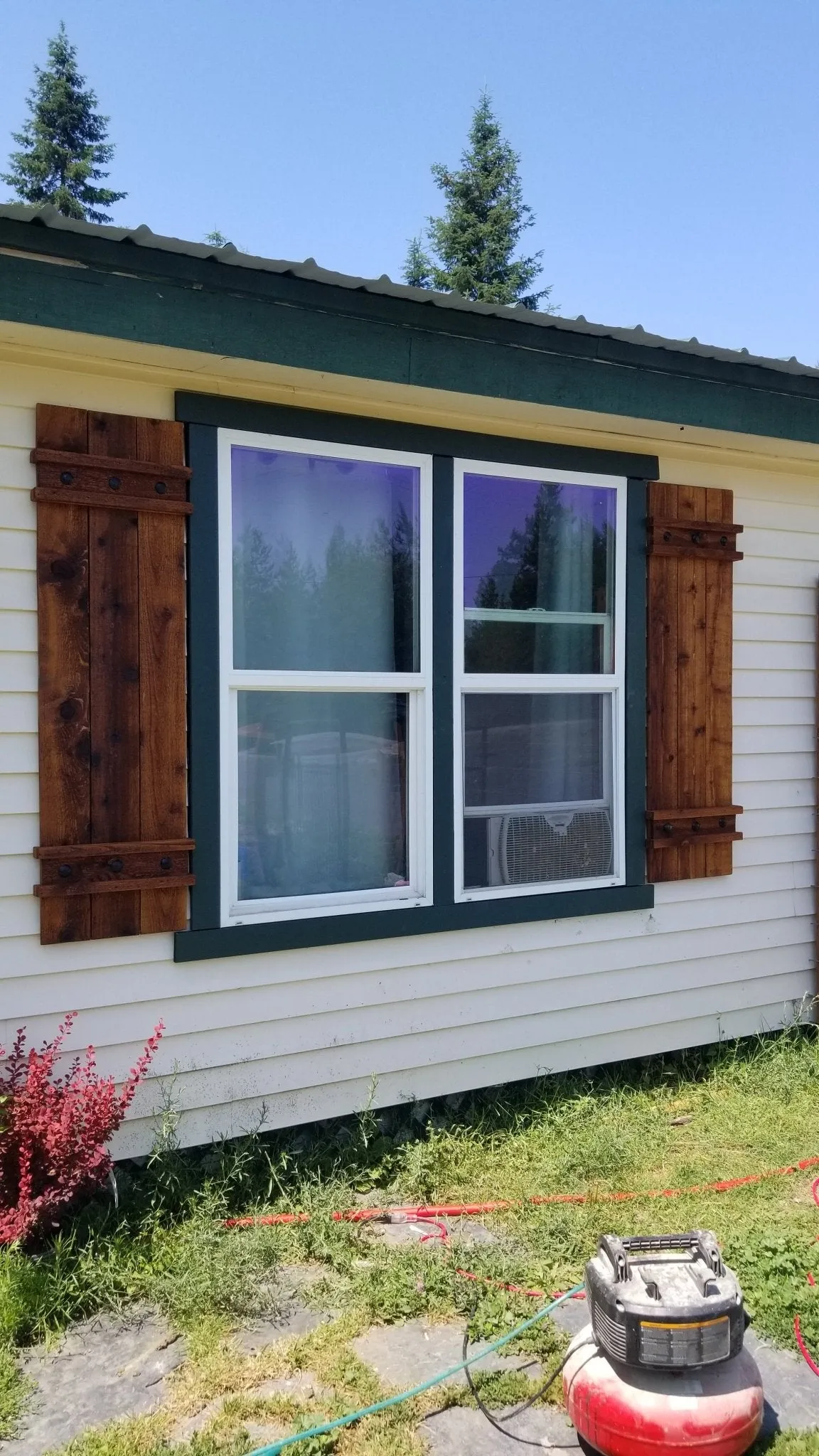 Country Framed Cedar Wood Shutters | Farmhouse Custom Cedar Shutters