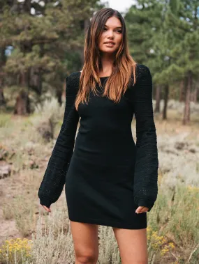 Cozy Babe Sweater Dress - Black