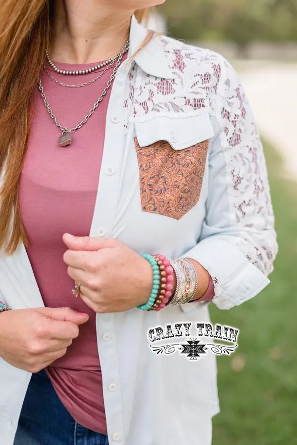 Crazy Teal Collab Top by Crazy Train