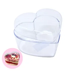 Crystal Heart Plastic Cake Box 750ml Capacity