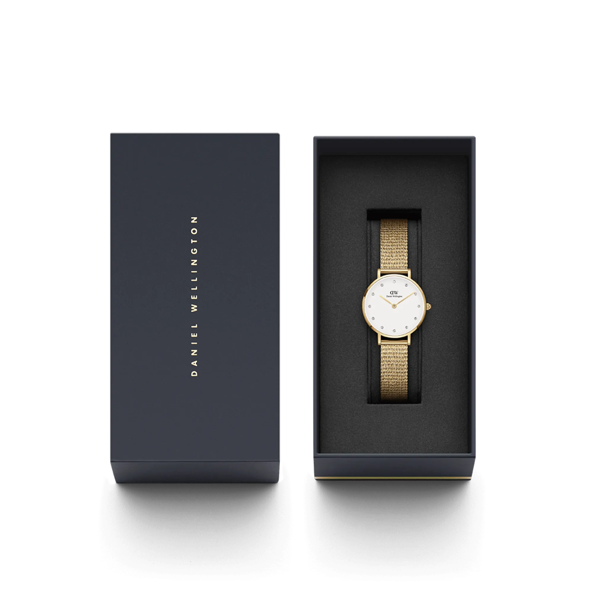 Daniel Wellington Petite 28mm Pressed Evergold Lumine White Watch DW00100604