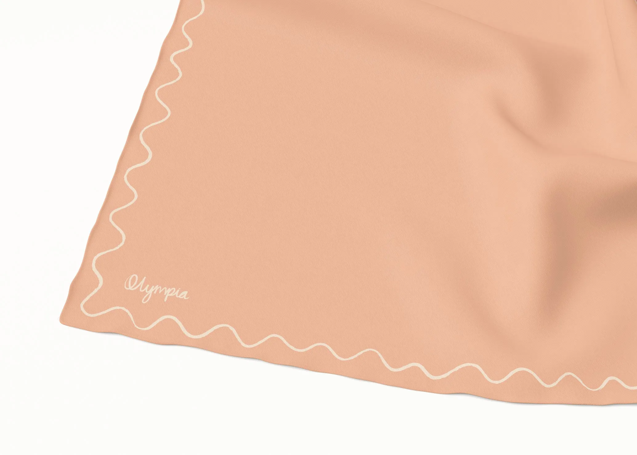 Emilia Washed Apricot Silk Cotton Scarf - 54x54cm