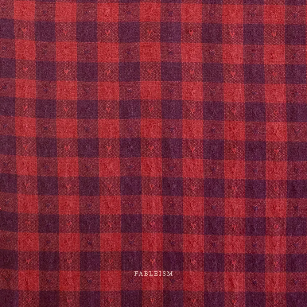 Fableism Queen of Hearts 55" wide, Maraschino Gingham, 1/4 yard