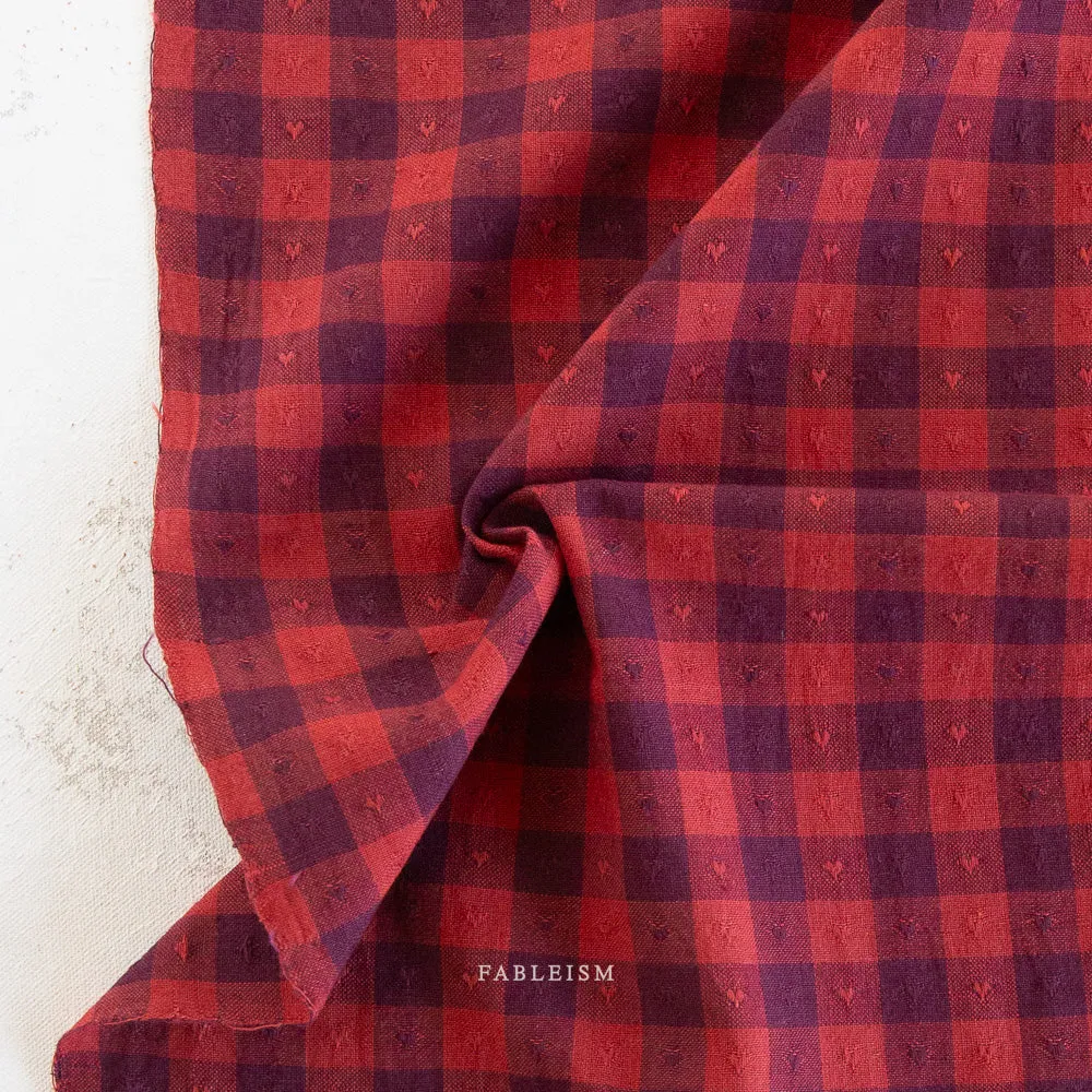 Fableism Queen of Hearts 55" wide, Maraschino Gingham, 1/4 yard