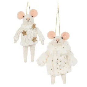 Fancy Winter Mouse Ornaments