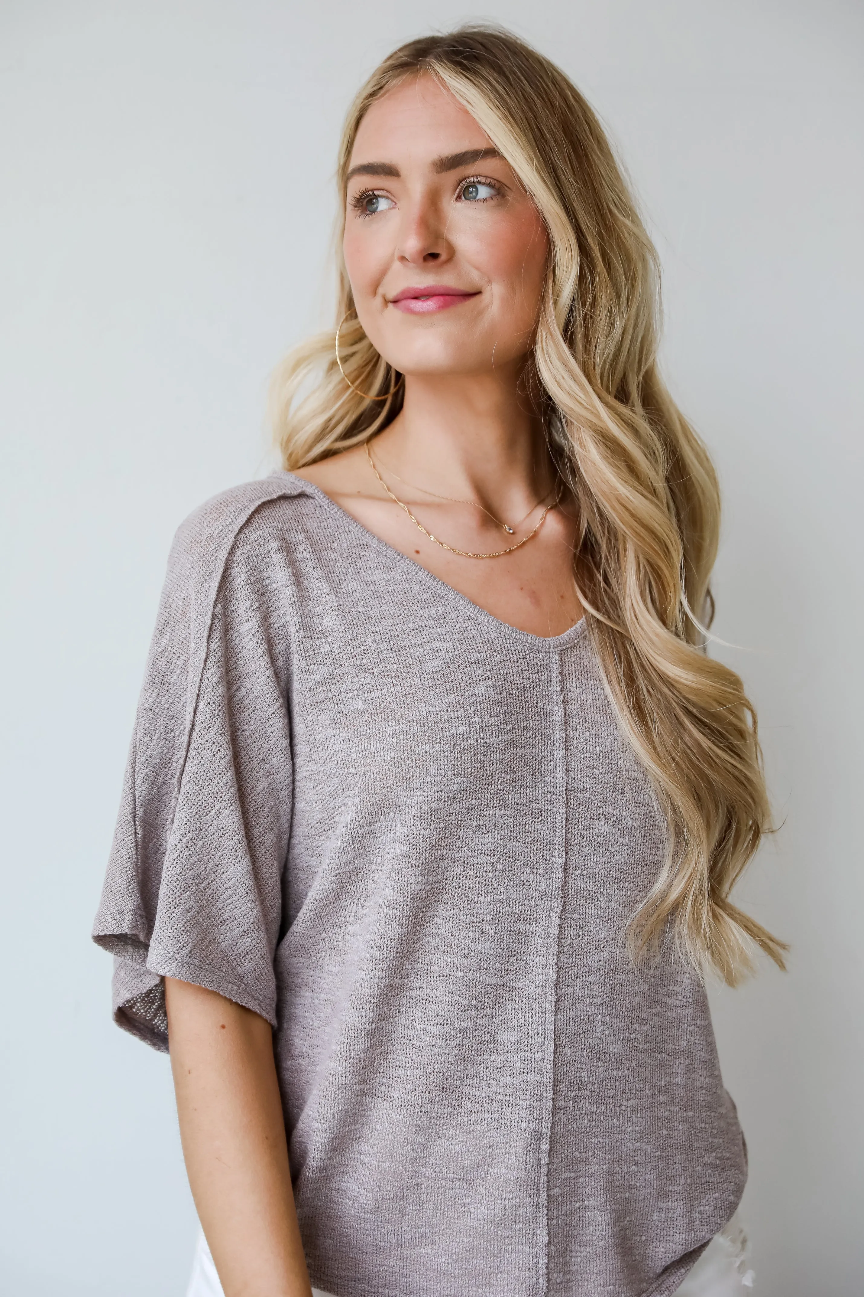 FINAL SALE - Delaney Dusty Lavender Knit Tee - DU DEAL