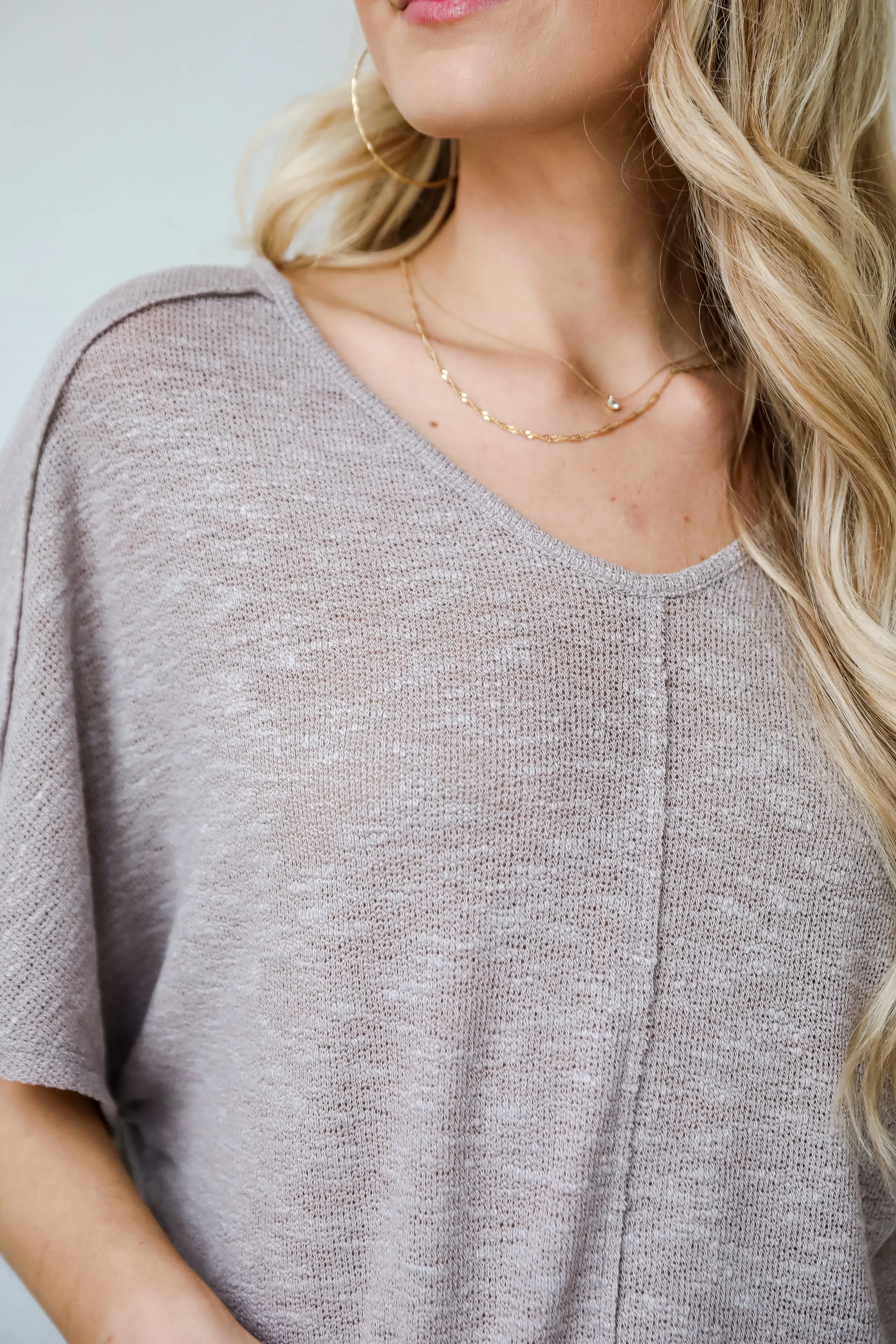 FINAL SALE - Delaney Dusty Lavender Knit Tee - DU DEAL