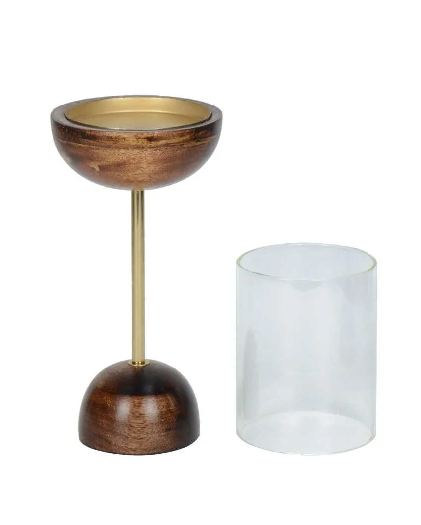 Flicker Fount Wooden Candle Holder | 5 x 5 x 14 inches