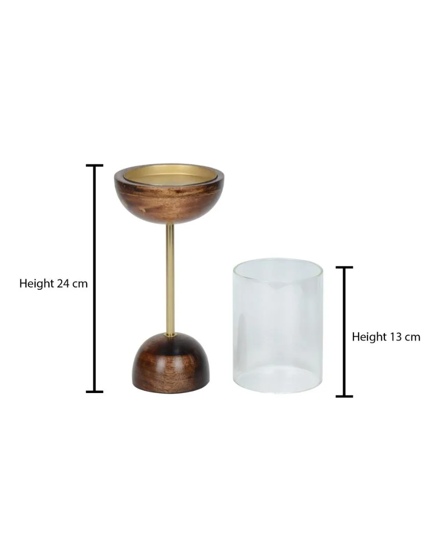 Flicker Fount Wooden Candle Holder | 5 x 5 x 14 inches