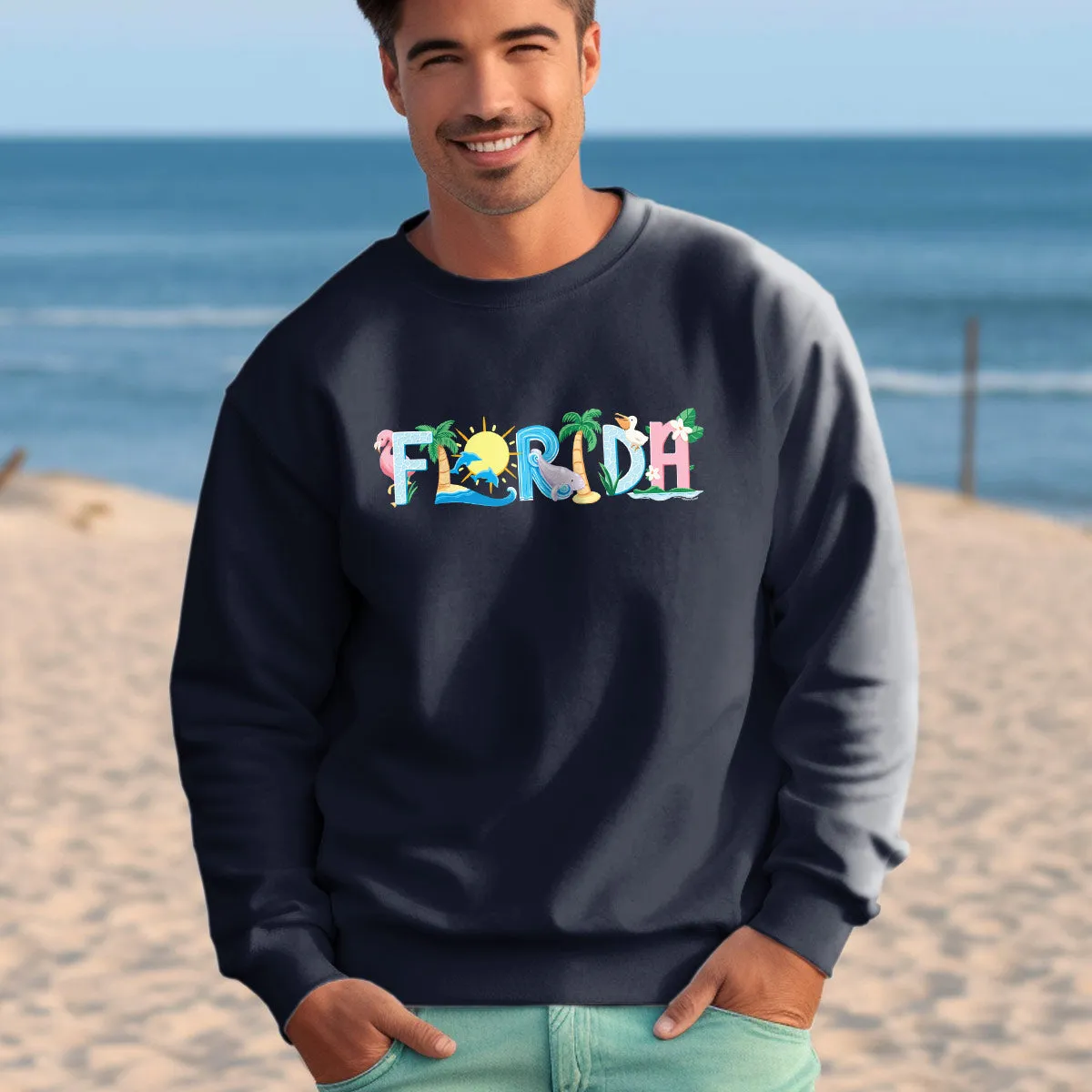 Florida Whimsical Animals Sweatshirt Adult Unisex S-XXL