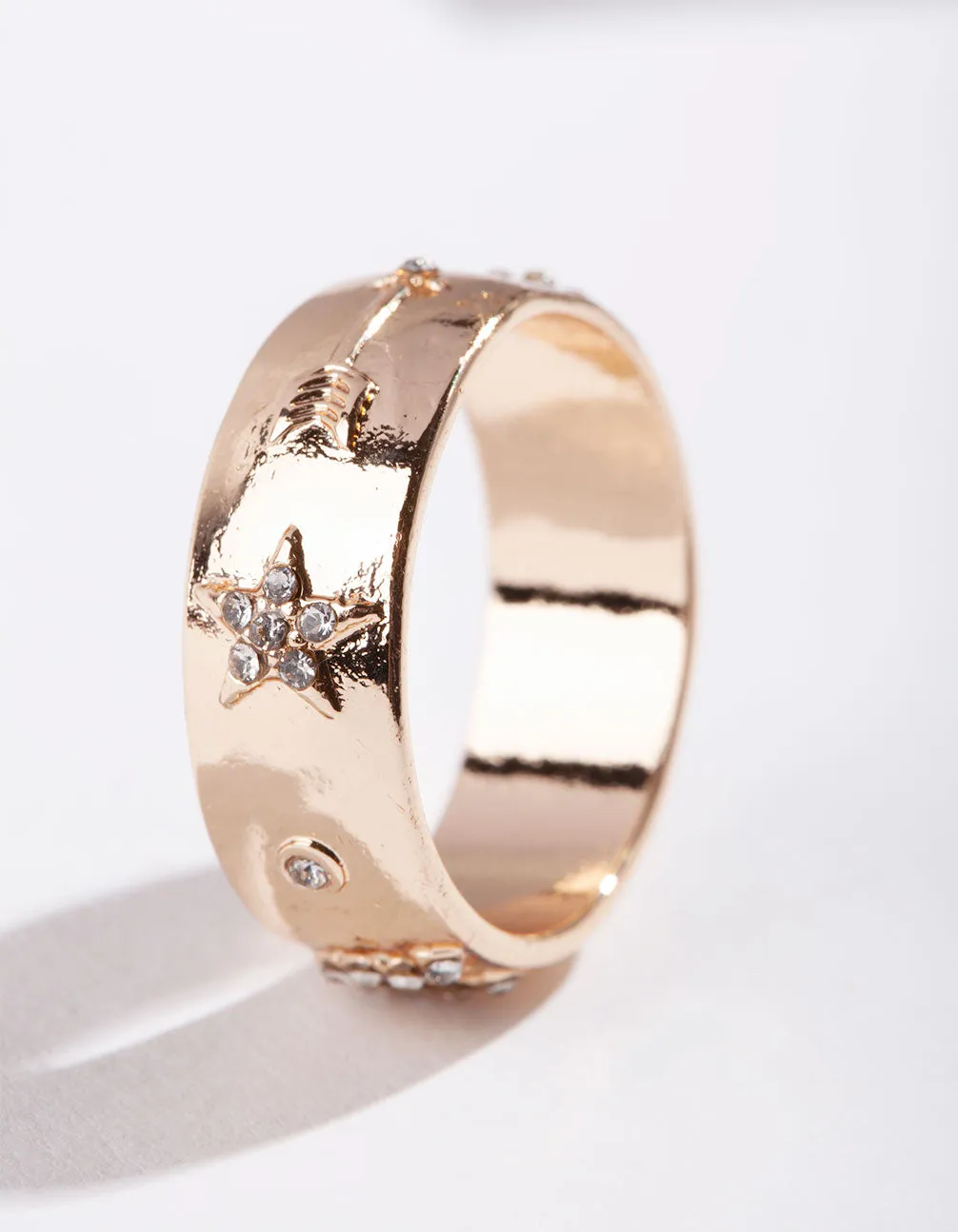 Gold Diamante Symbol Band Ring