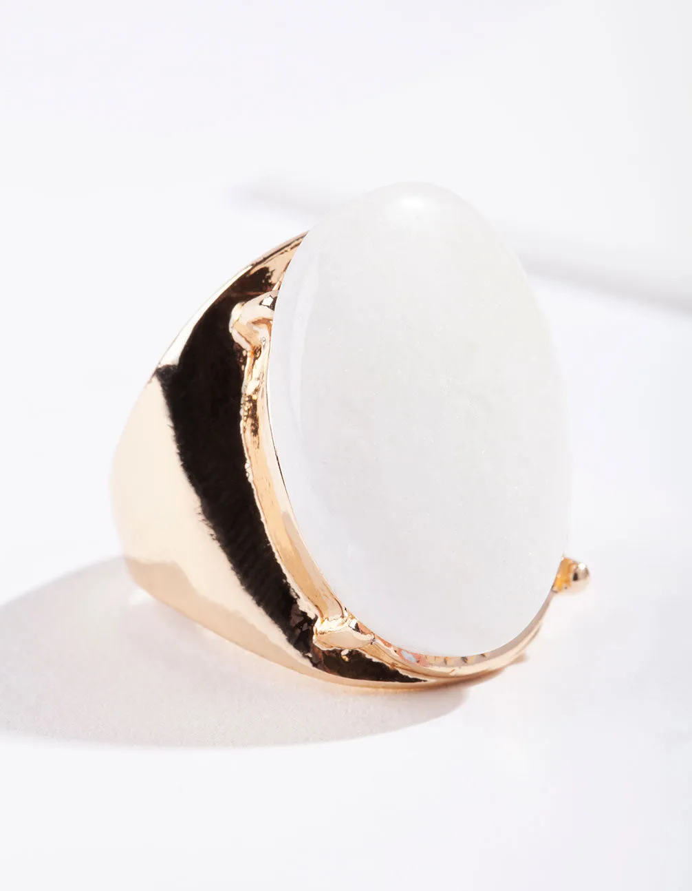 Gold Large Semi Precious Oval Ring