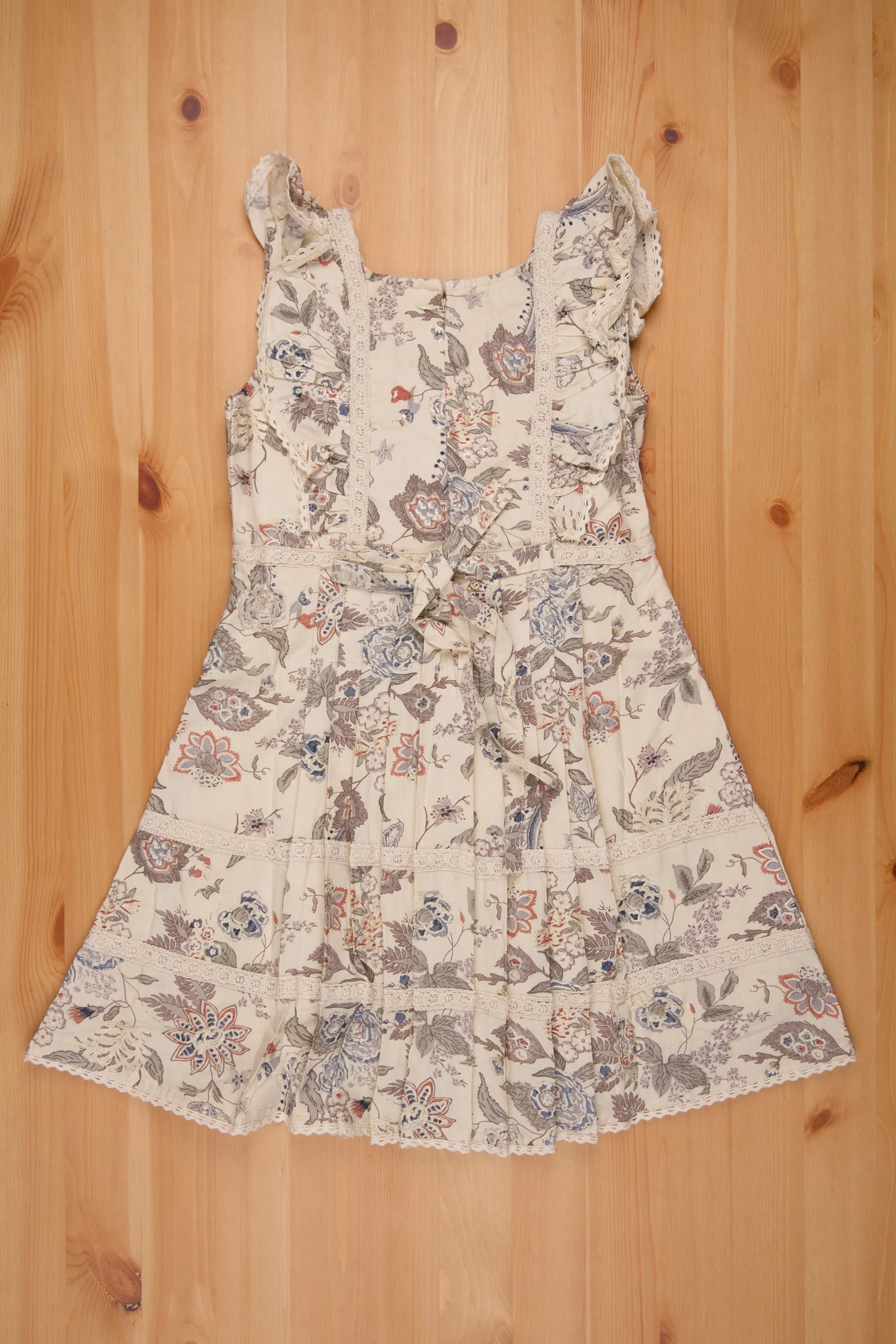 Graceful Half White Box Neck Floral Frock - Chic Girls Attire