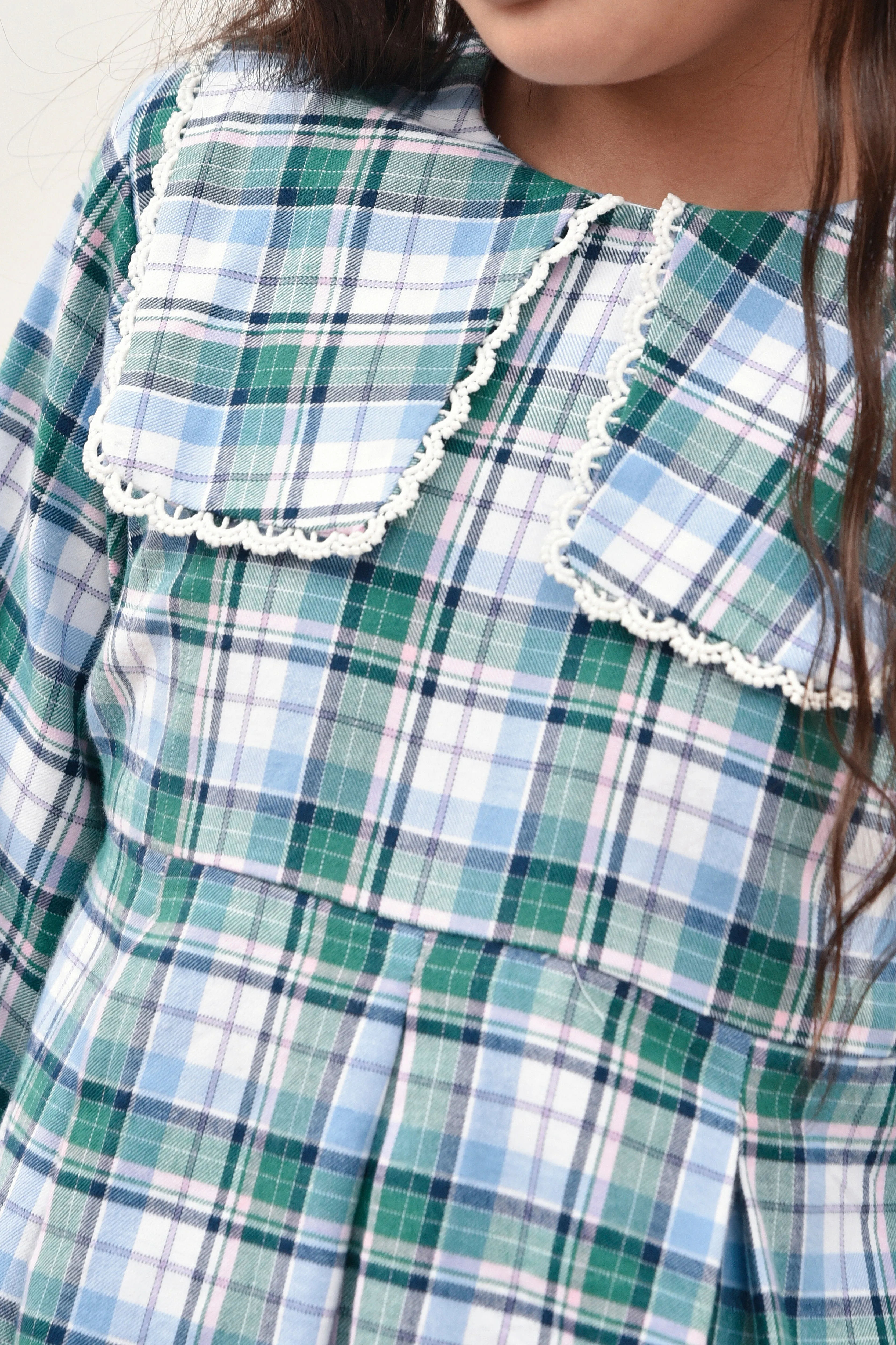 Green Check Flannel Top