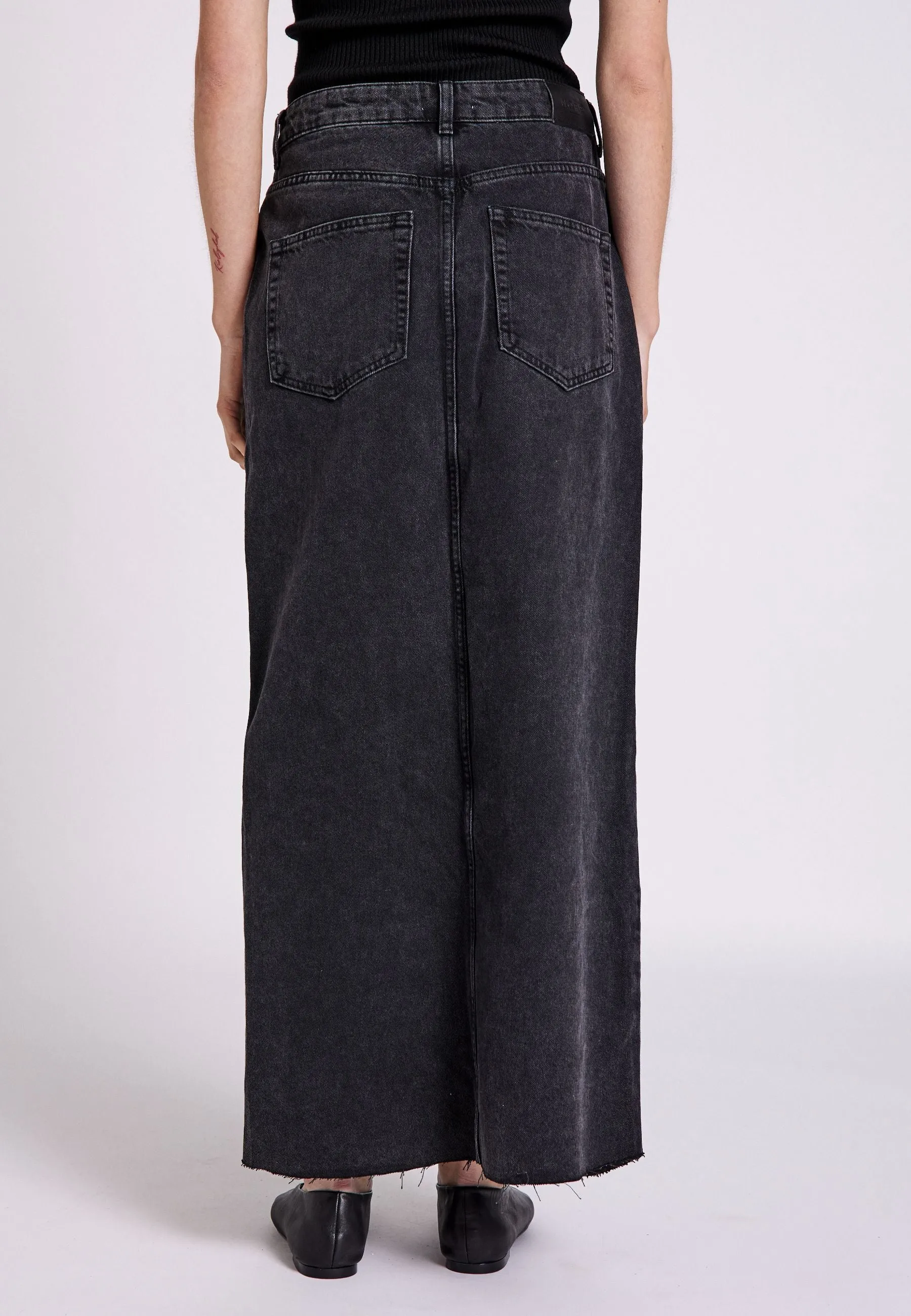 Hannali maxi denim skirt - Black washed