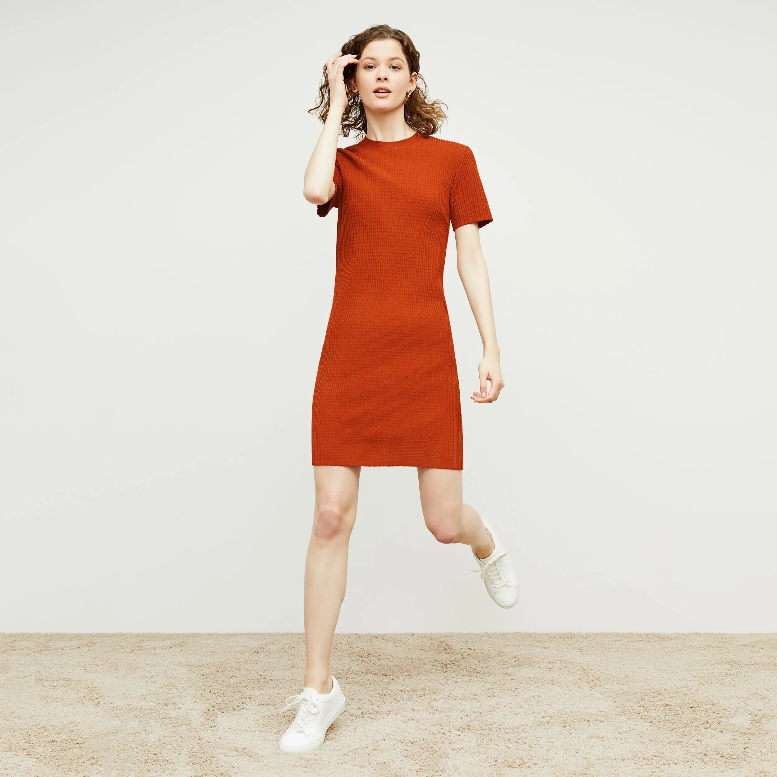 Hayden Dress - Geo Micro Knit :: Canyon