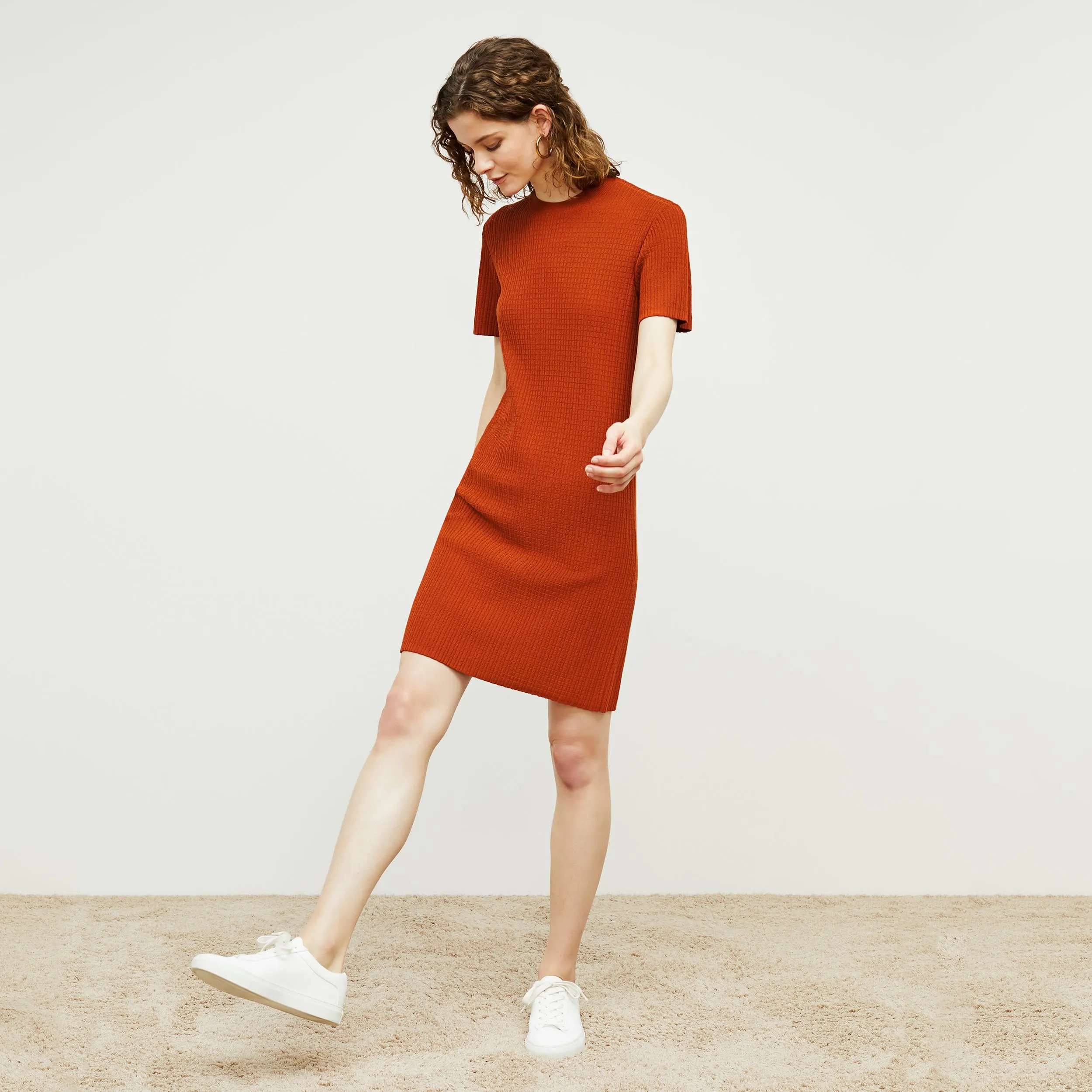 Hayden Dress - Geo Micro Knit :: Canyon