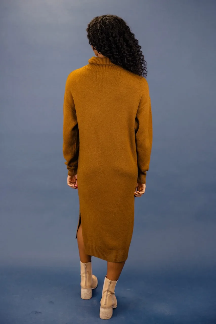 Just a Girl Turtleneck Sweater Dress