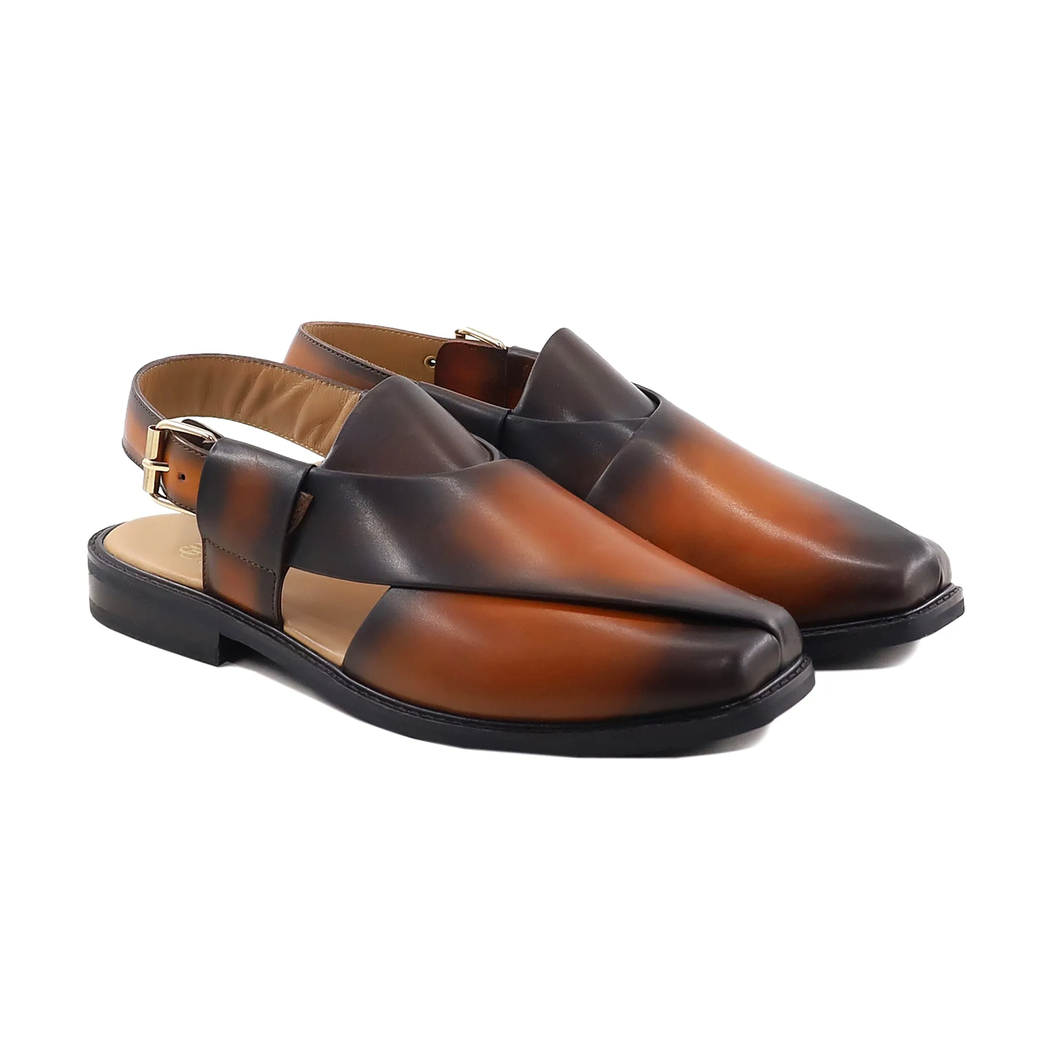 Keisuke - Men's Burnished Tan Calf Leather Sandal