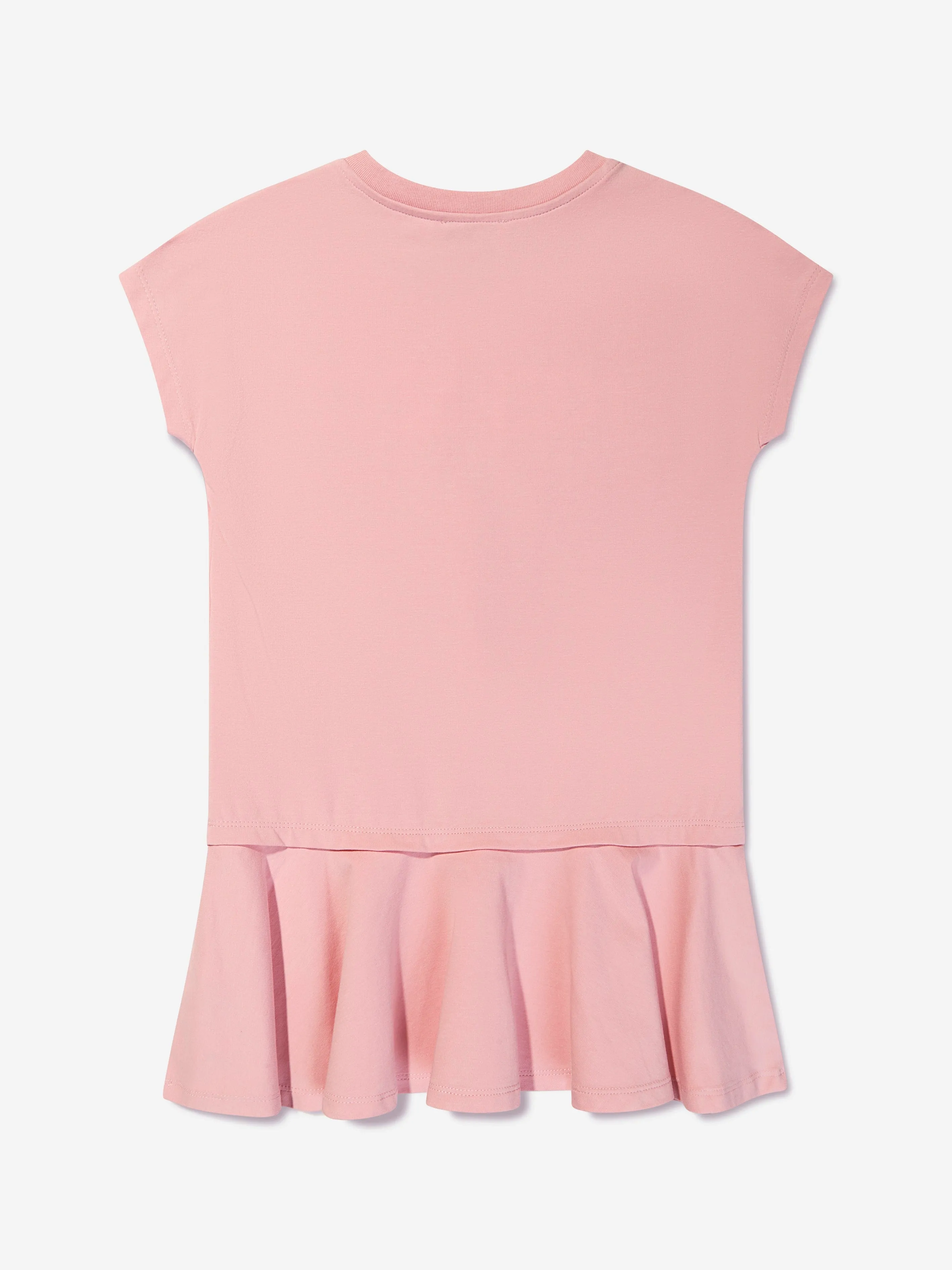 KENZO Girls Logo Print Skater Dress in Pink