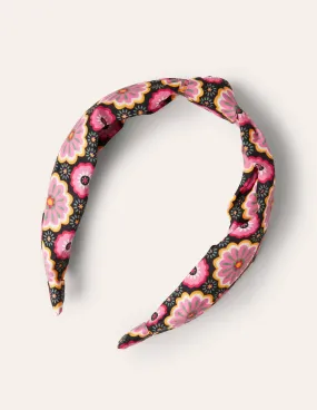 Knotted Headband-Black, Opulent Daisy