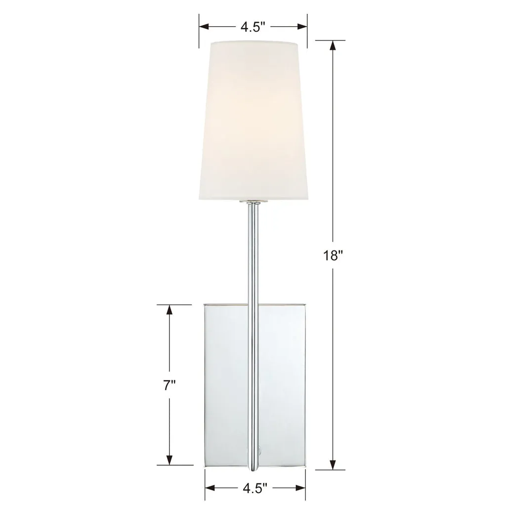 Lena 1 Light Polished Chrome Sconce