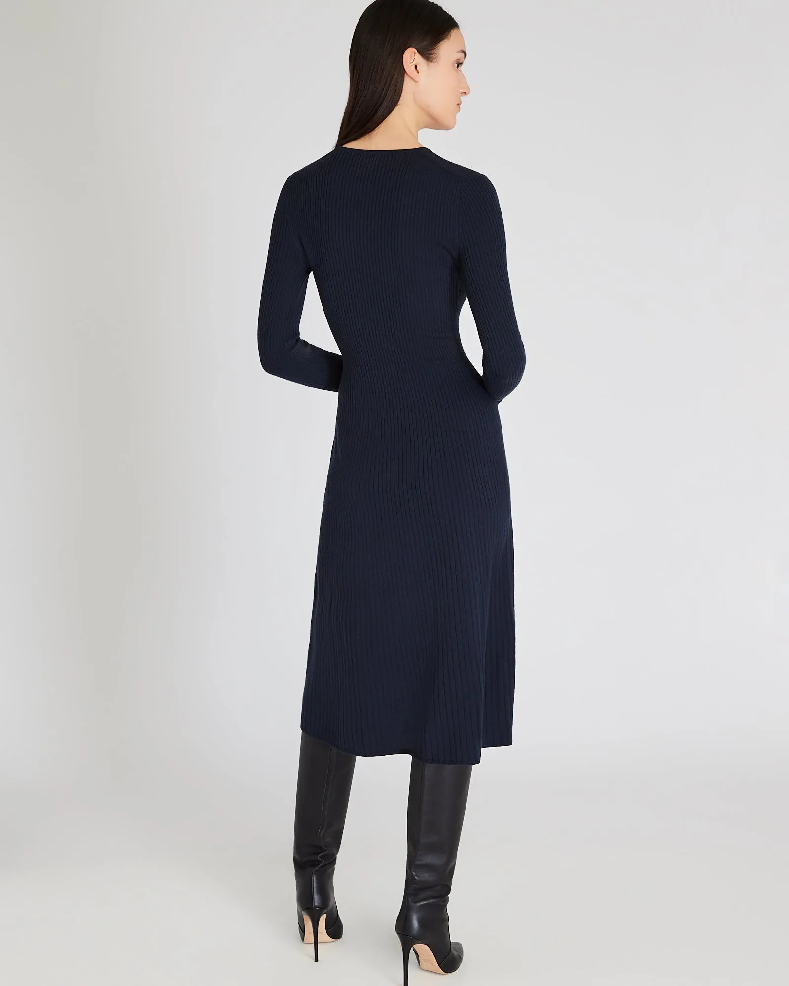 Long-Sleeve Midi Sweater Dress