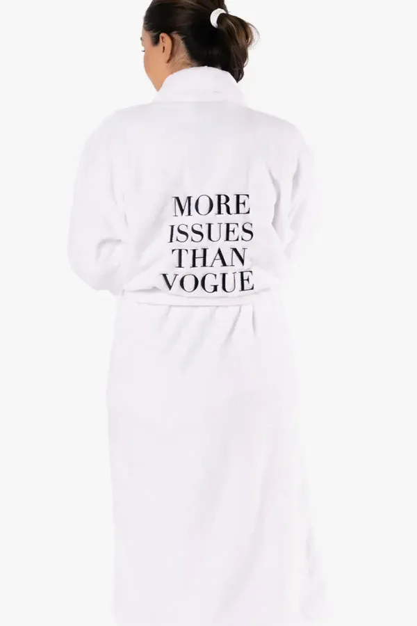 Luxe Plush Robe - More Issues Than Vogue - White