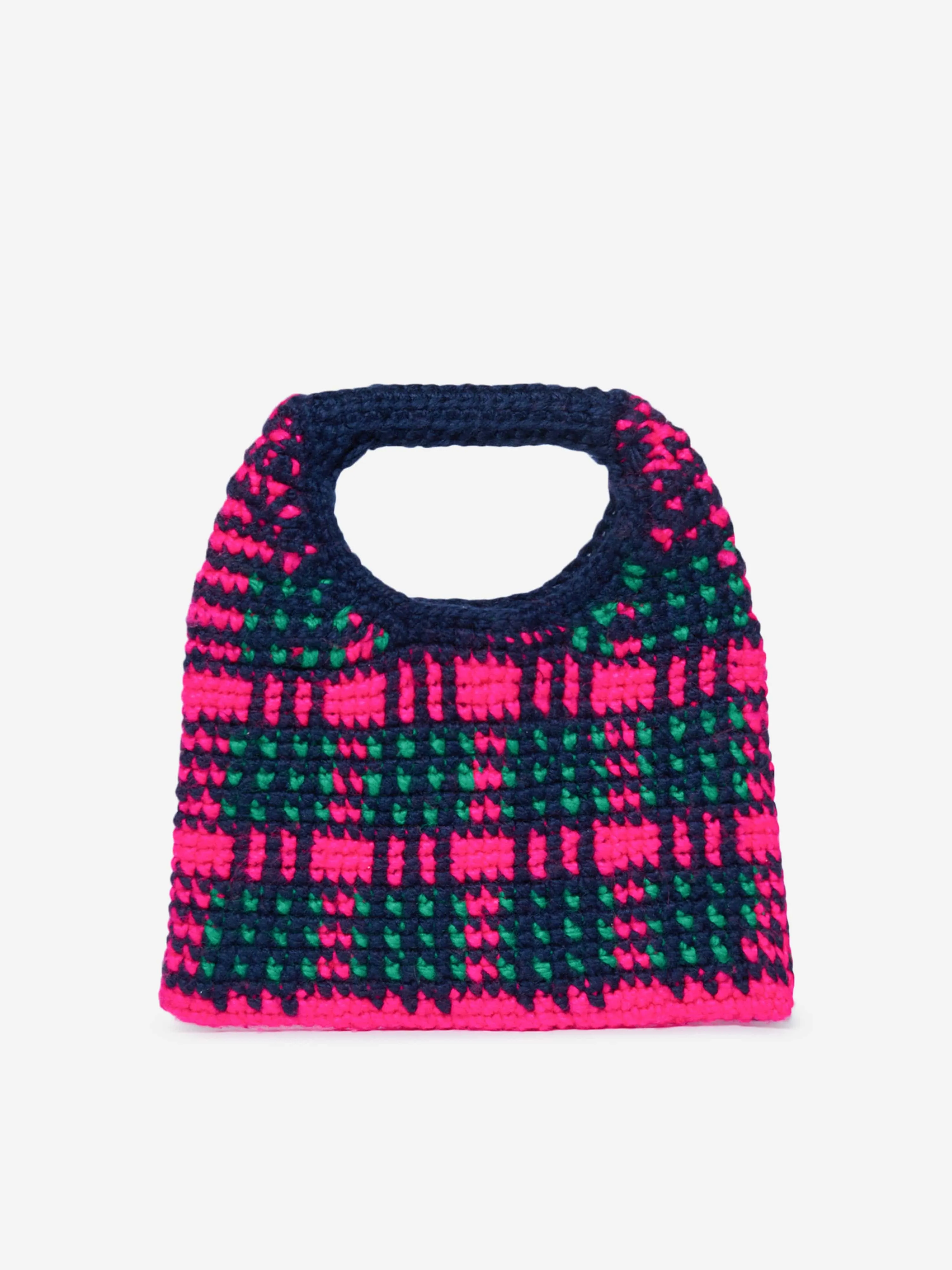 MARNI Girls Check Crochet Bag in Multicolour (25cm)