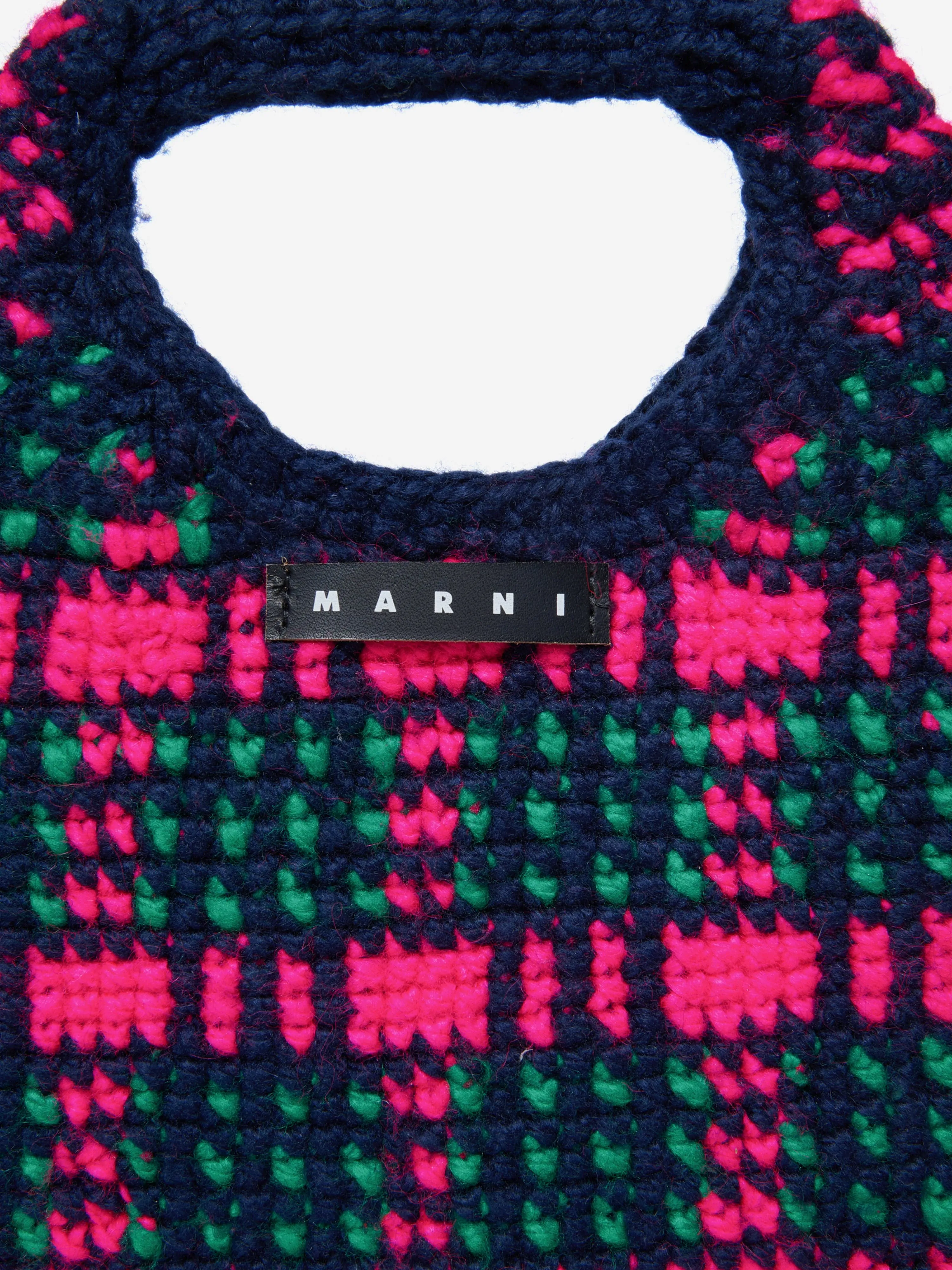 MARNI Girls Check Crochet Bag in Multicolour (25cm)