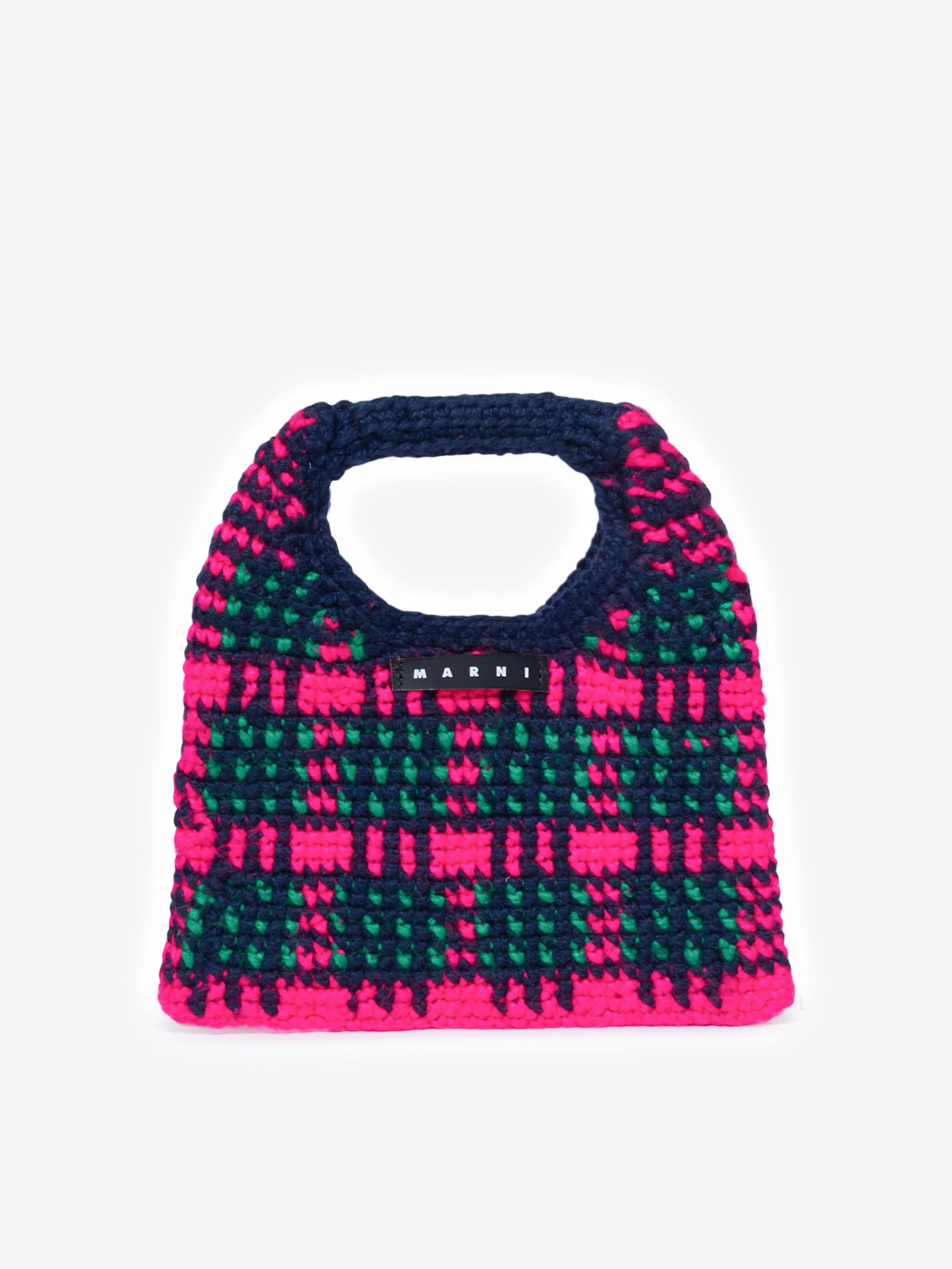 MARNI Girls Check Crochet Bag in Multicolour (25cm)