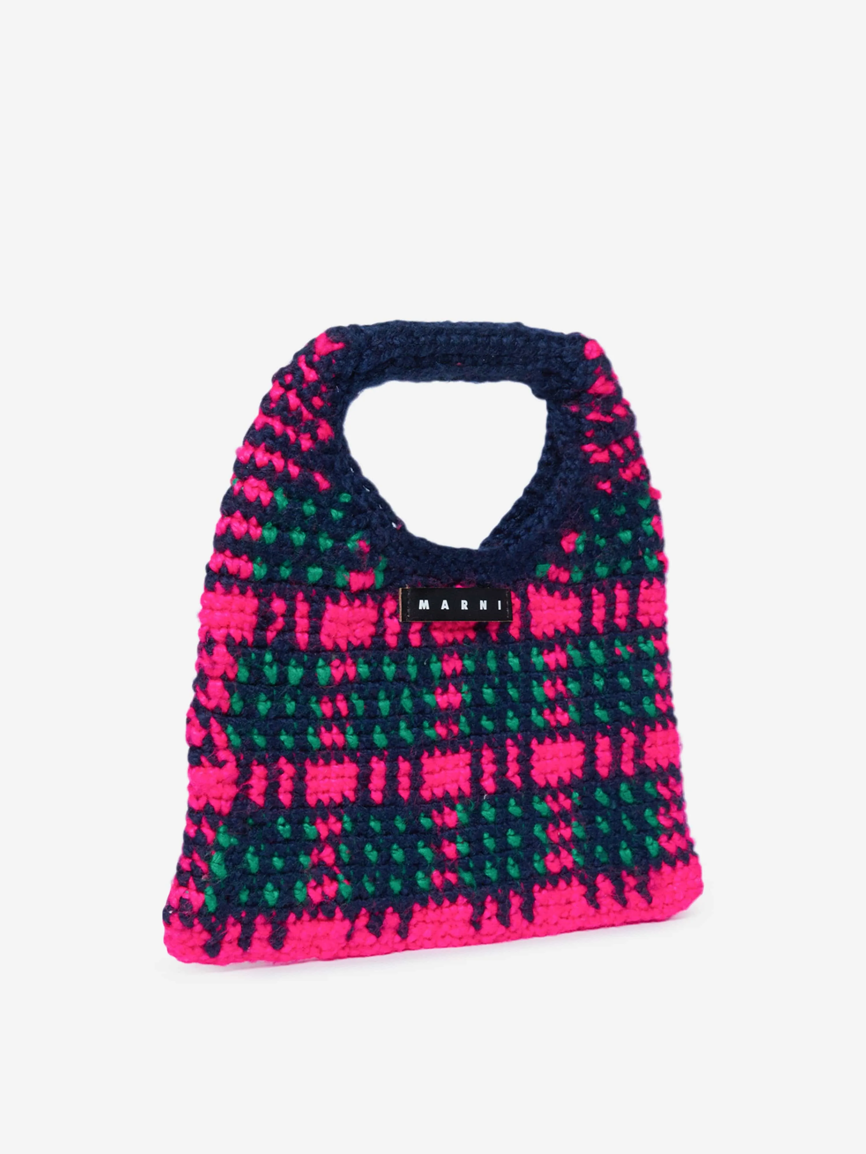 MARNI Girls Check Crochet Bag in Multicolour (25cm)